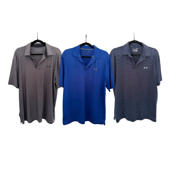 Under Armour Dri-Fit Polos Bundle of (3) Polo Shirts Men's Shirts Size Large - Picture 1 of 12